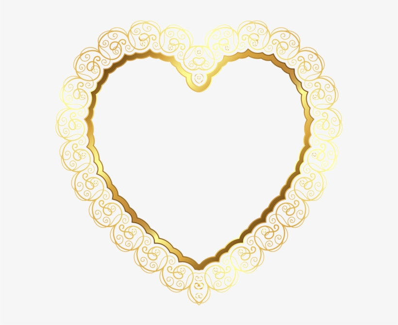 Heart Border Transparent Png Clip Art - Heart Golden Frame Png, transparent png download