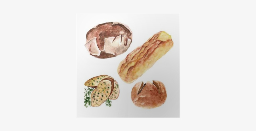 Isolated Set With Bread, Flour, Wheat - 麵粉 水彩 素材, transparent png download