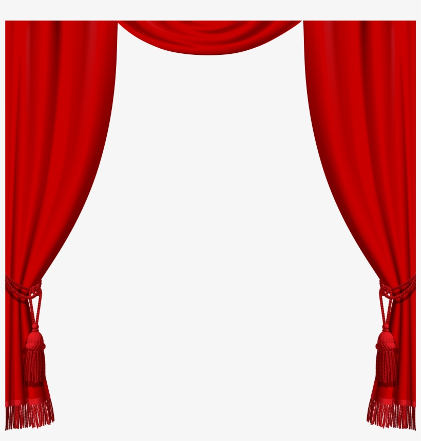 Transparent Red Curtains With Tassels Png Clipart - Red Curtain Transparent Png, transparent png download