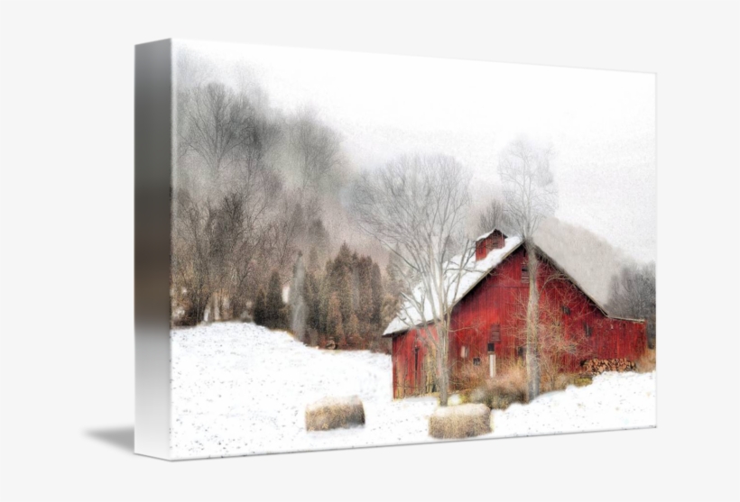 "wintery Mix" By William Griffin, Elsmere // - Barn Watercolor Painting, transparent png download