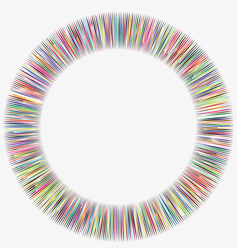 Free Clipart Of A Round Frame Made Of Colorful Lines - Clip Art, transparent png download
