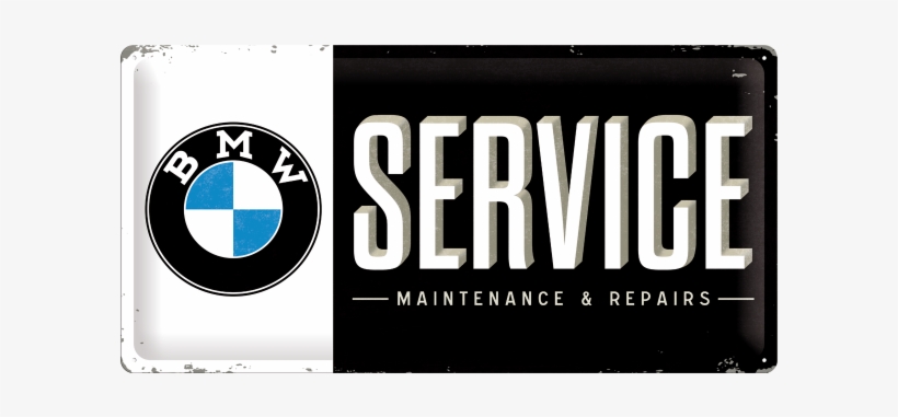 Nostalgic Art Tin Sign Bmw Service Retro Logo 25 X - Bmw Tin Sign, transparent png download