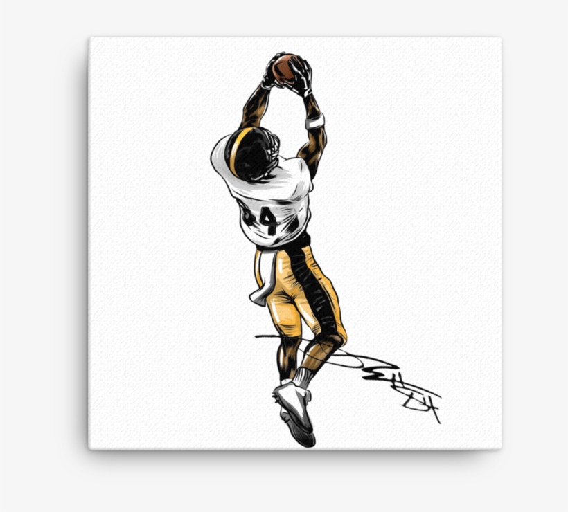 Antonio Brown Catch Signature Art Canvas - Art, transparent png download
