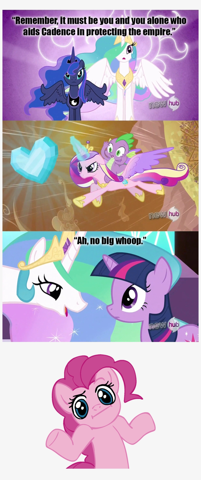 Remember It Must Be You And You Alone Who Aids Cadence - Pinkie Pie Shrug, transparent png download