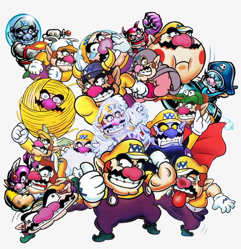 Several Of Wario's Power-ups Over The Years - Wario Power Ups, transparent png download