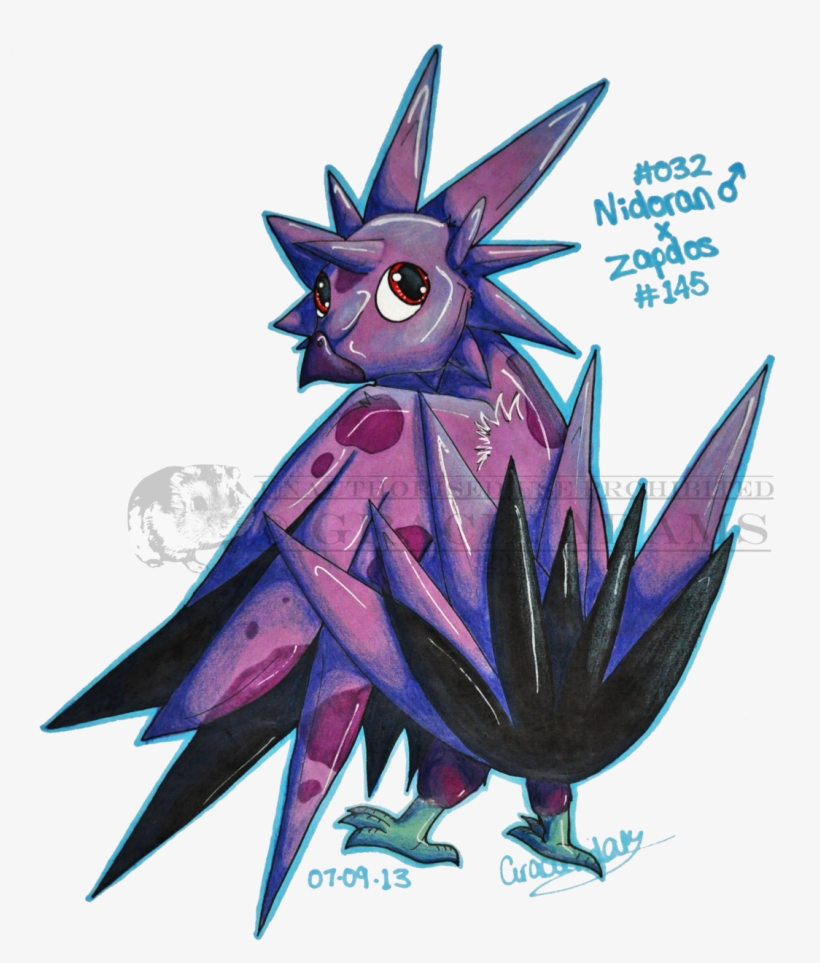 #032 Nidoran X #145 Zapdos - Illustration, transparent png download