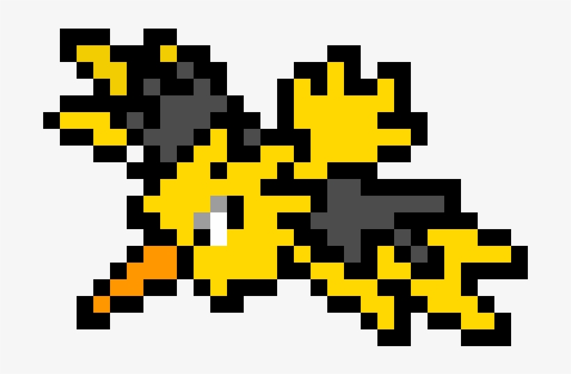 Zapdos - Pokemon Pixel Art Zapdos, transparent png download