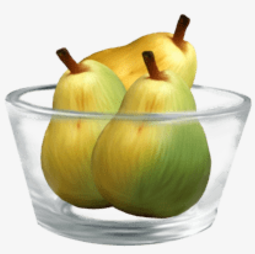 Pears In A Glass Bowl Png Clipart - Glass Bowl Clipart Png, transparent png download