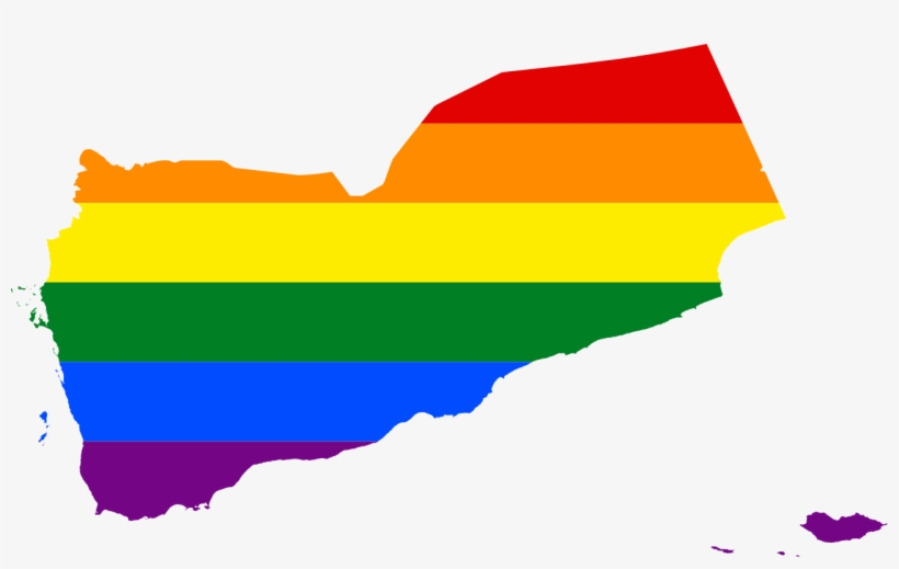 Lgbt Flag Map Of Yemen - Yemen Map Png, transparent png download