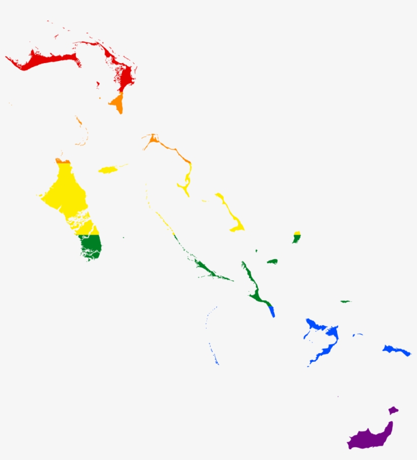 Lgbt Flag Map Of The Bahamas - Map Of The Bahamas Png, transparent png download