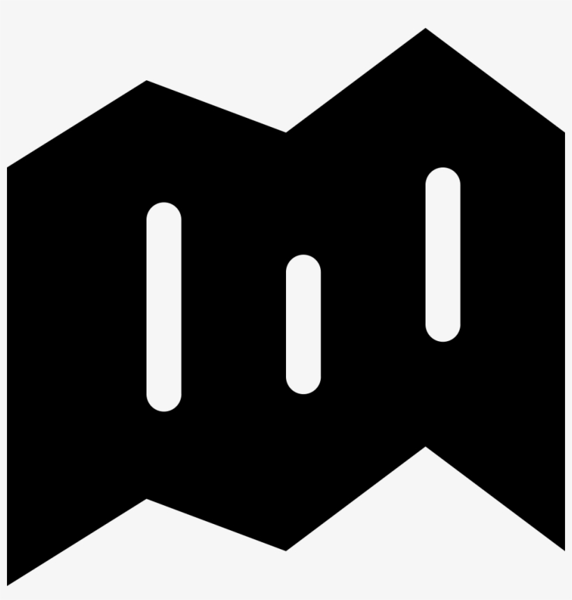 Black Map Folded Paper Symbol Comments - Map, transparent png download