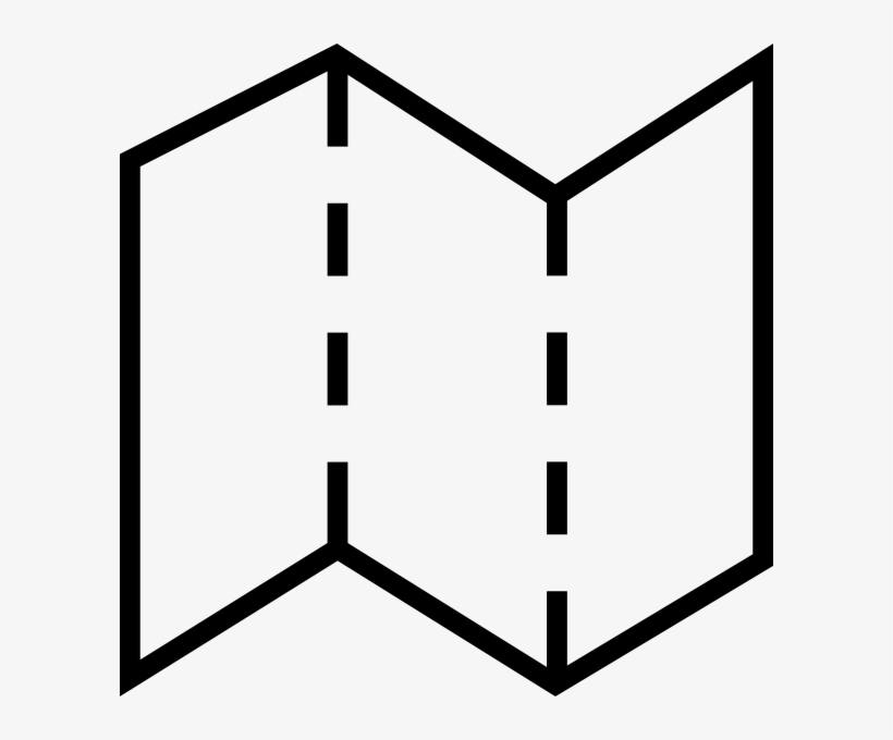 Folded Map Rubber Stamp - Map, transparent png download