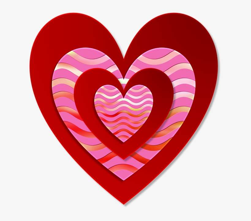 San Valentín, El Amor, Corazón, Rojo, Rosa, Ondulado - Red And Pink Heart, transparent png download