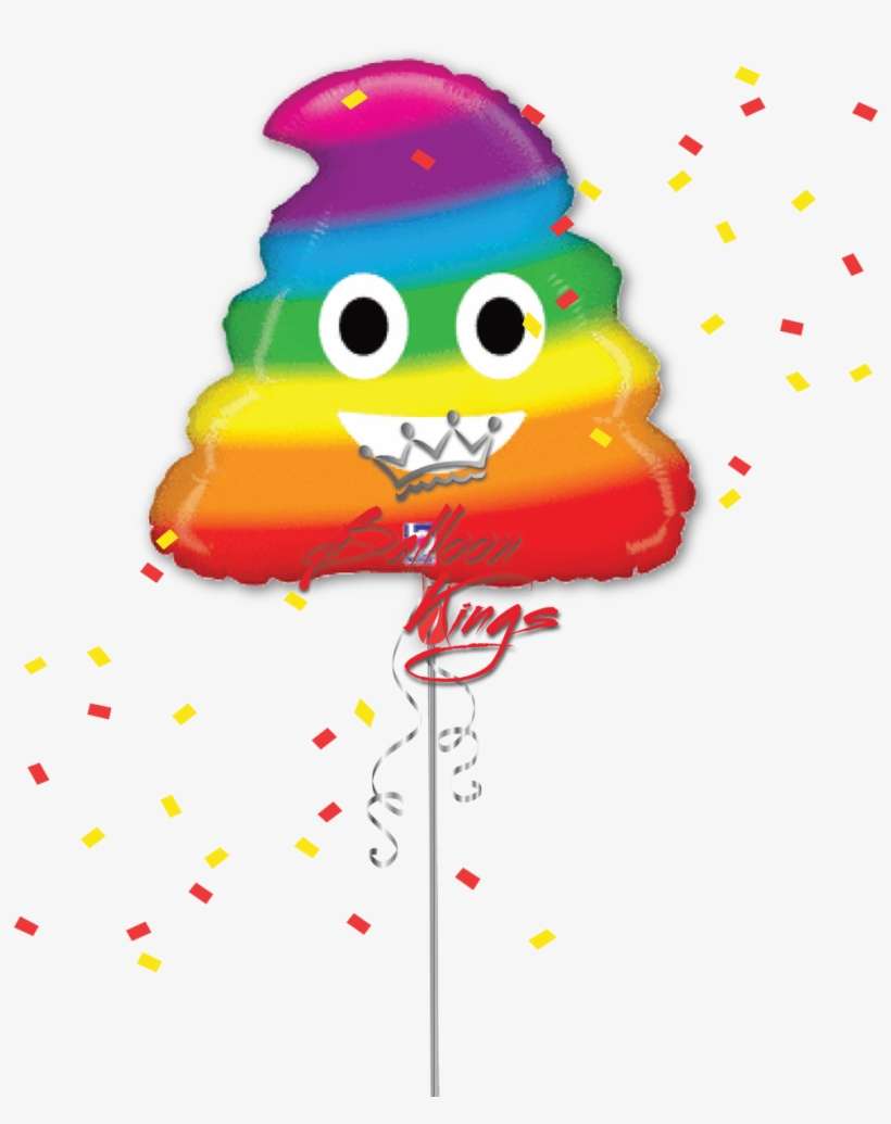 Rainbow Emoji Poo - Balloon, transparent png download