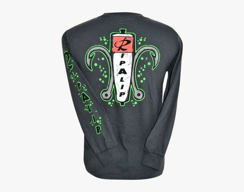 Bobber Fleur De Lis Rip A Lip Long Sleeve T-shirt Charcoal - Hoodie, transparent png download