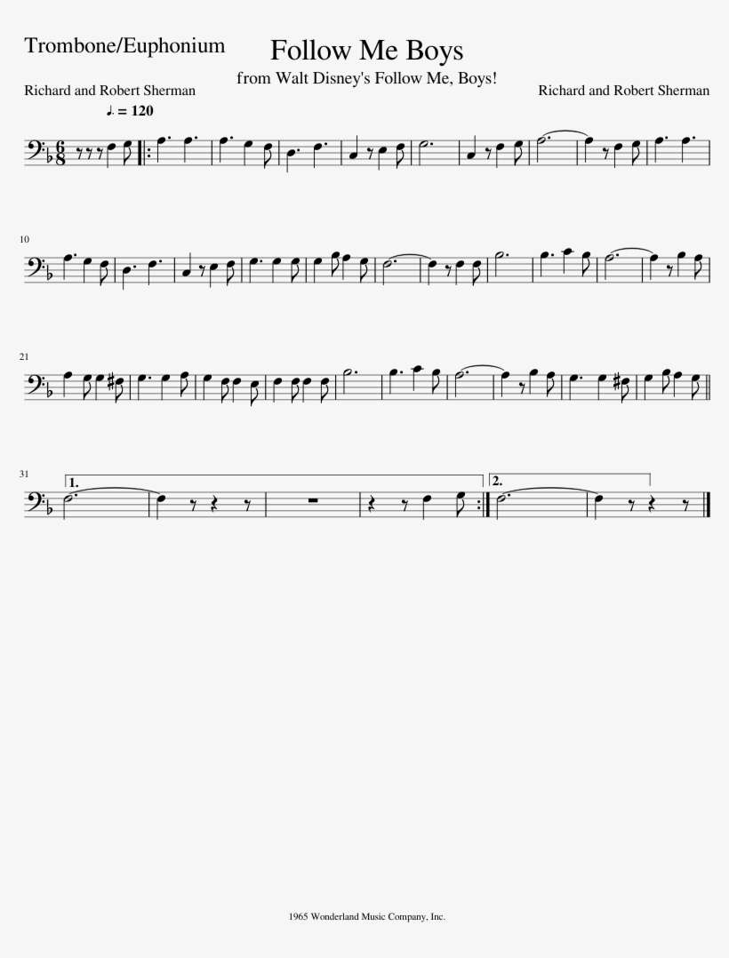 Follow Me Boys Sheet Music Composed By Richard And - Mavis Theme Fairy Tail Violin, transparent png download