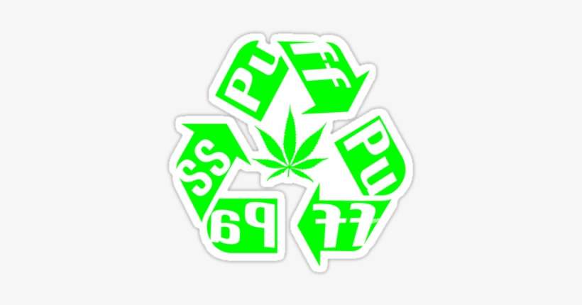 Logos Turned Weed - Puff Puff Pass Recycle Tile Coaster, transparent png download