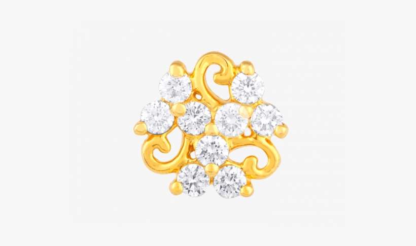 Floral Swirls Diamond Nose Stud - Motif, transparent png download