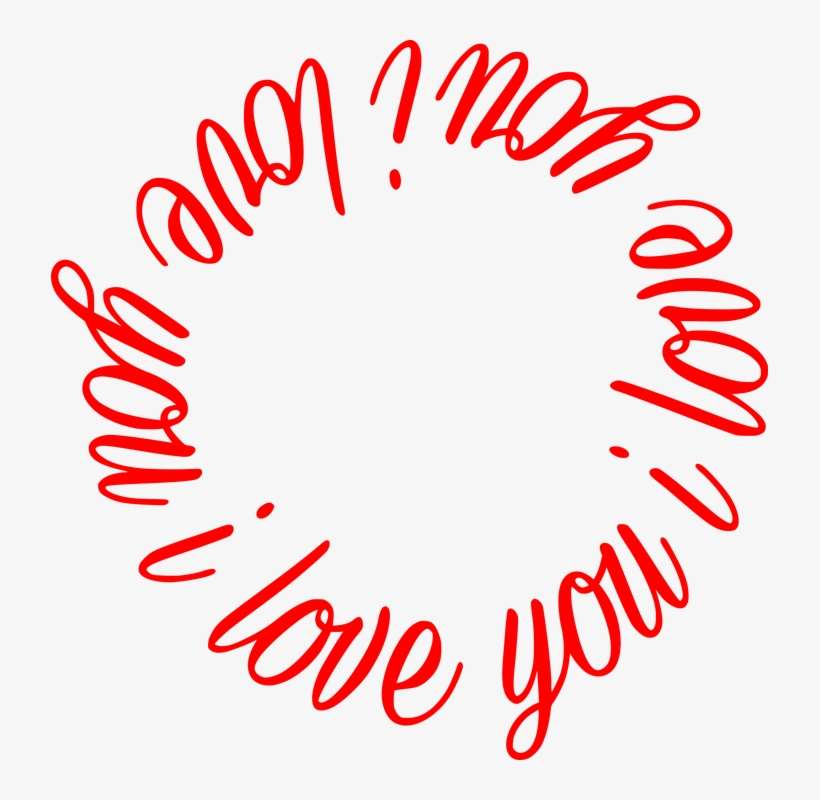 Love Text Clipart Love - Love You In A Circle, transparent png download