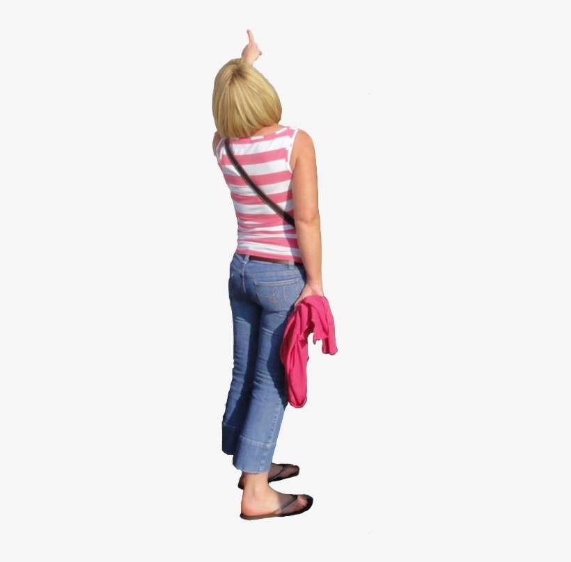 Blonde Woman Pointing Upwards Source - Girl, transparent png download
