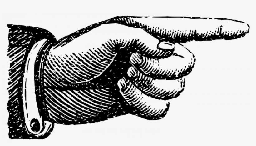 Pointing “ - Vintage Pointing Hand, transparent png download
