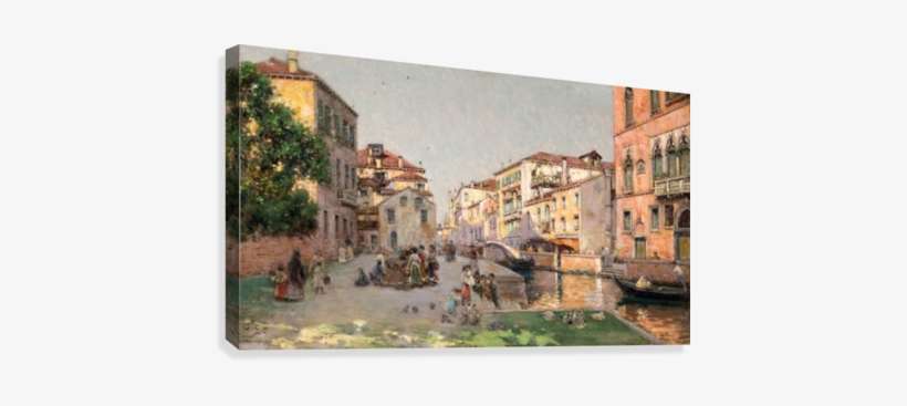 Venetian Market With Figures Canvas Print - Antonio Maria De Reyna Manescau, transparent png download