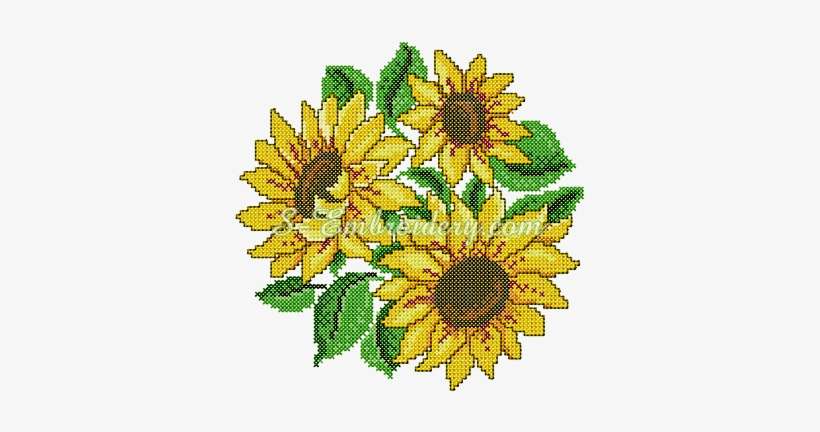 Cross Stitch Sunflower Machine Embroidery No - Punto De Cruz Girasoles, transparent png download