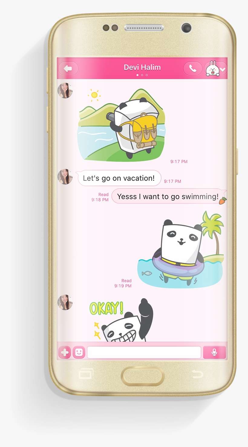 Puffy Panda Line Stickers - Puffy Panda, transparent png download