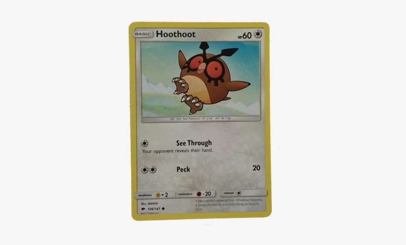 3-hoothoot - Carte Pokémon 106/147 Hoothoot 60 Pv - Reverse, transparent png download