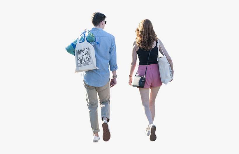 A Pair Of Young People Walking And Shopping As The - Holiday People Png, transparent png download