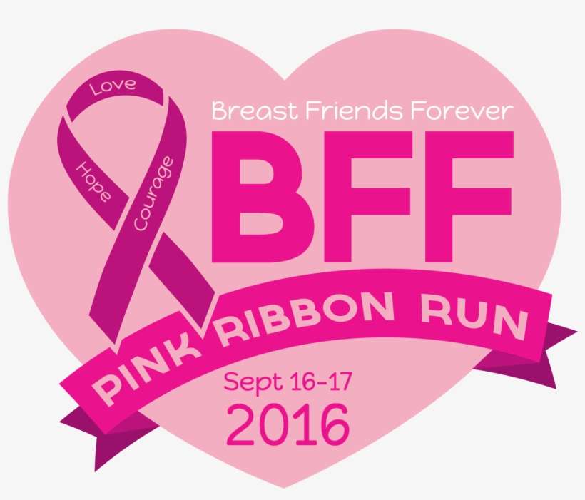 Bff Pink Ribbon Run - Heart, transparent png download