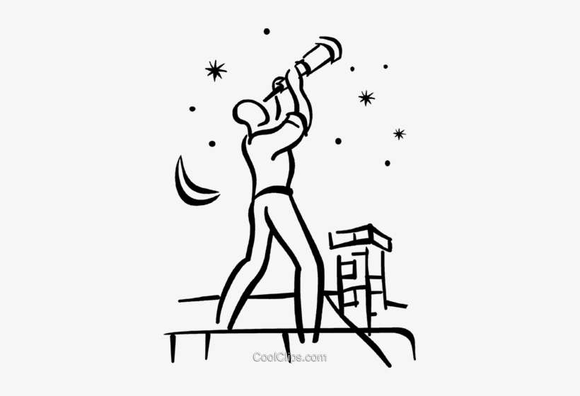 Man Looking Through Telescope - Looking Through Telescope Png, transparent png download