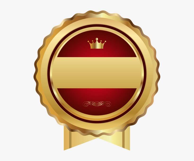 Red Gold Seal Badge Transparent Png Clip Art - Gold Badge Icon Transparent Background, transparent png download