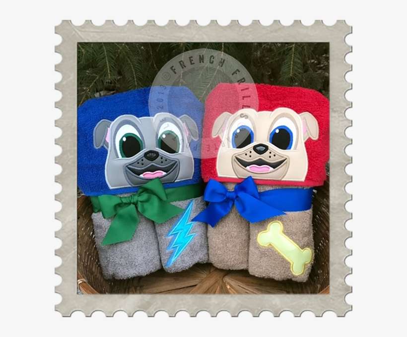 Puppy Dog Pals Hooded Towel - Embroidery, transparent png download