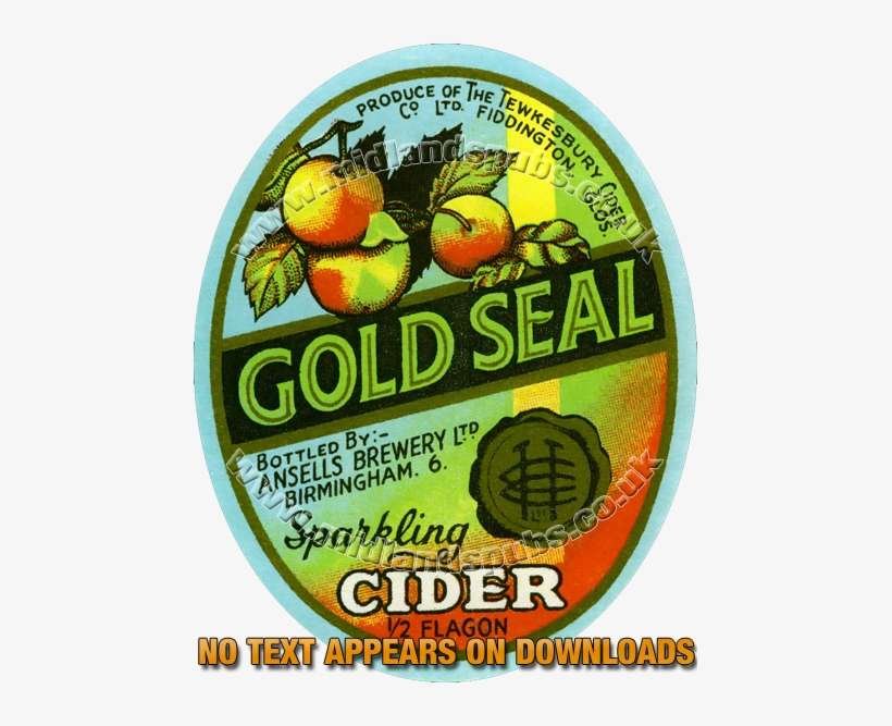 Ansell's Brewery Gold Seal Cider Label From Aston In - Superfood, transparent png download