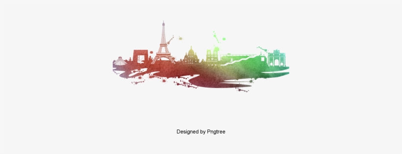 Cartoon Architecture Design Of Urban Life, Cartoon, - Париж Вектор, transparent png download