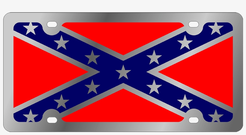 Confederate Rebel Flag License Plate Stainless Steel - Two Flags During The Civil War, transparent png download