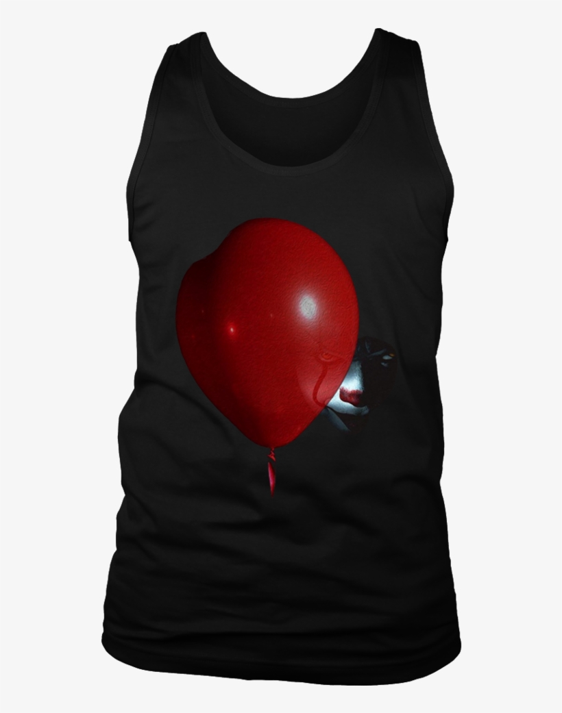 Scary Clown With Red Balloon Horror Halloween T-shirt - Shirt, transparent png download