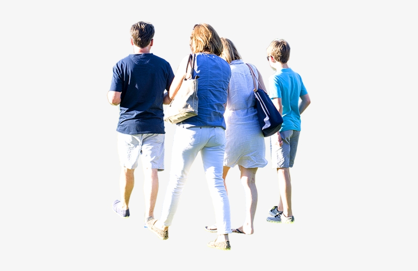 A Family In Shades Of Blue Enjoying Their Sunny Vacation - Girl, transparent png download