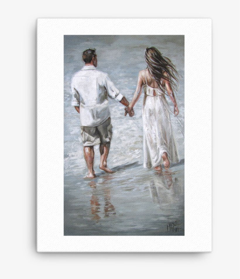 The Good Fight - Couple Holding Hands On The Beach Art, transparent png download