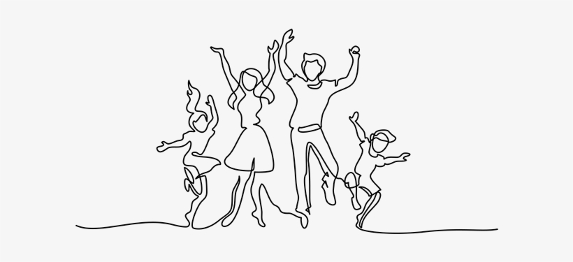 Continuous Line Drawing Illustration Of A Happy Family - Mother, transparent png download