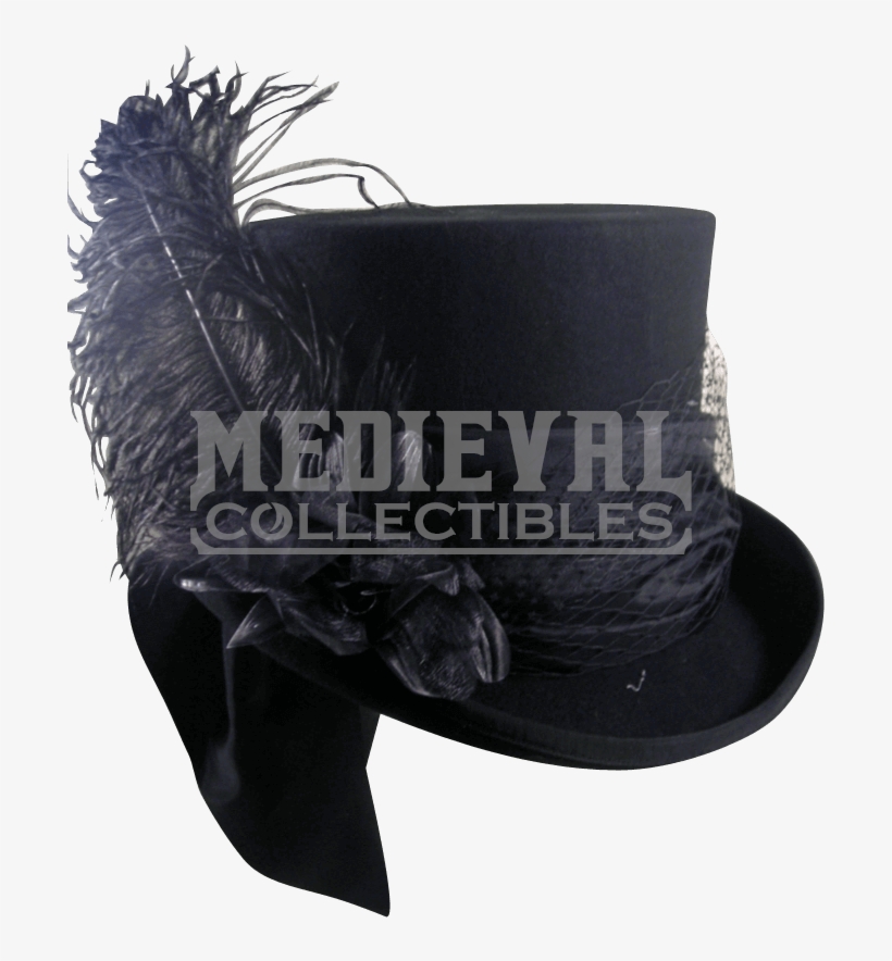 Black Felt Womens Mad Hatter Top Hat - Hat, transparent png download