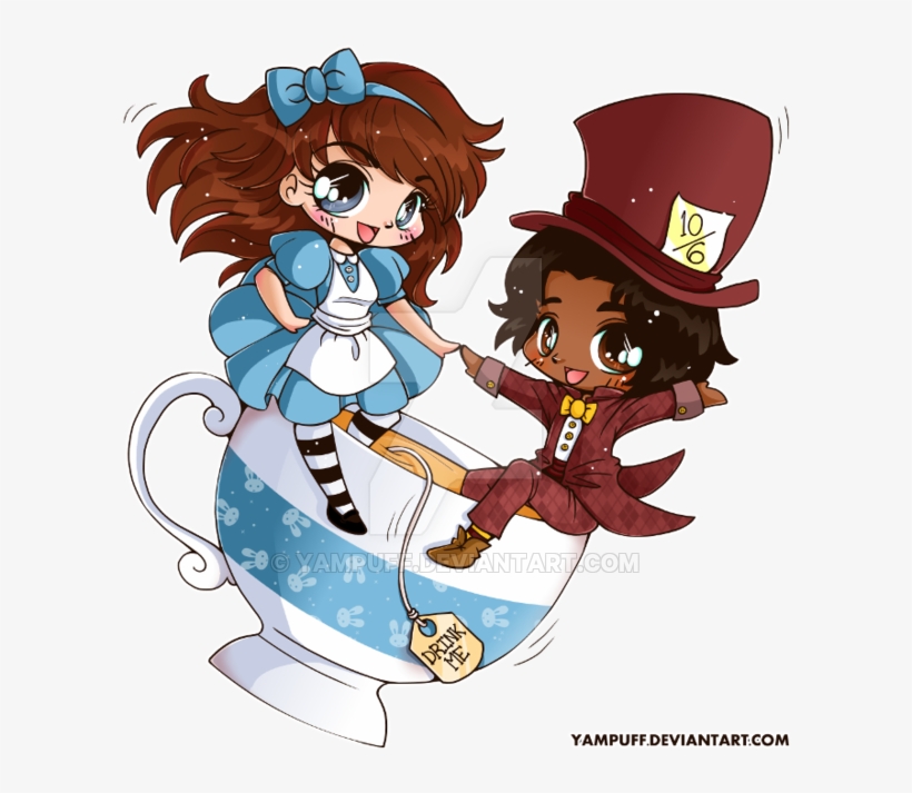 Clipart Library Download And The Chibi Couple Commission - Alice And Mad Hatter Chibi, transparent png download