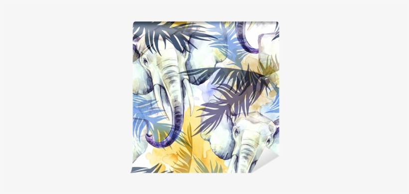 Watercolor Exotic Seamless Pattern - Watercolor Painting, transparent png download