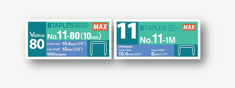 Item - Max Staples No. 11-1m- Pack Of 10 Boxes (10,000 Staples), transparent png download