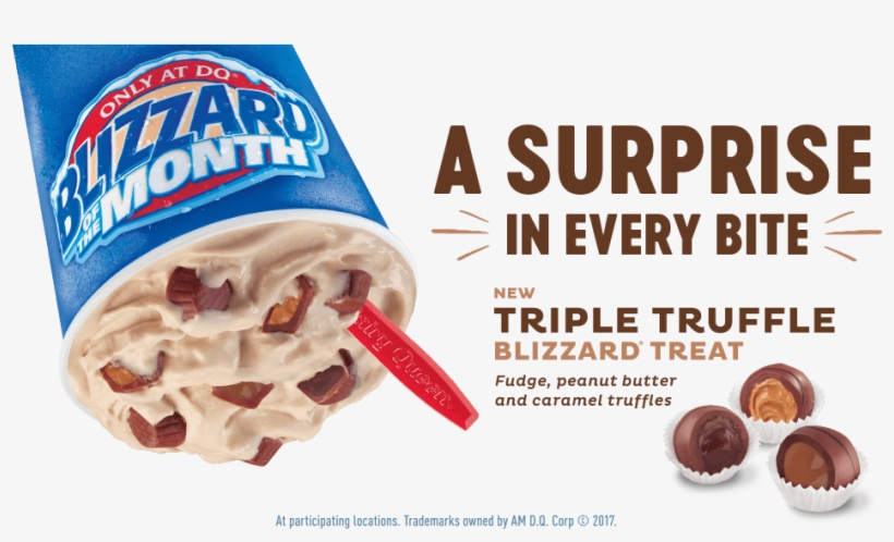 [news] Dairy Queen Rolls Out New Triple Truffle Blizzard - August 2018 Blizzard Of The Month, transparent png download