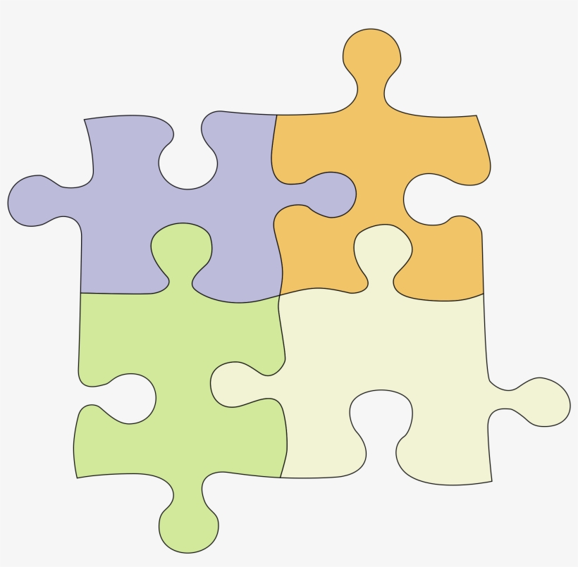 File - Puzzle-4 - Svg - Puzzle Green Yellow Red Blue, transparent png download