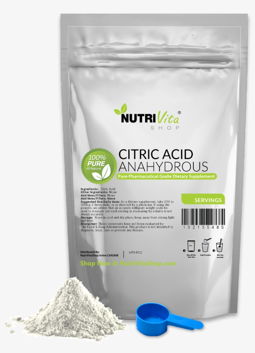 Citric Acid Anhydrous 100% Pure - L Theanine Powder, transparent png download