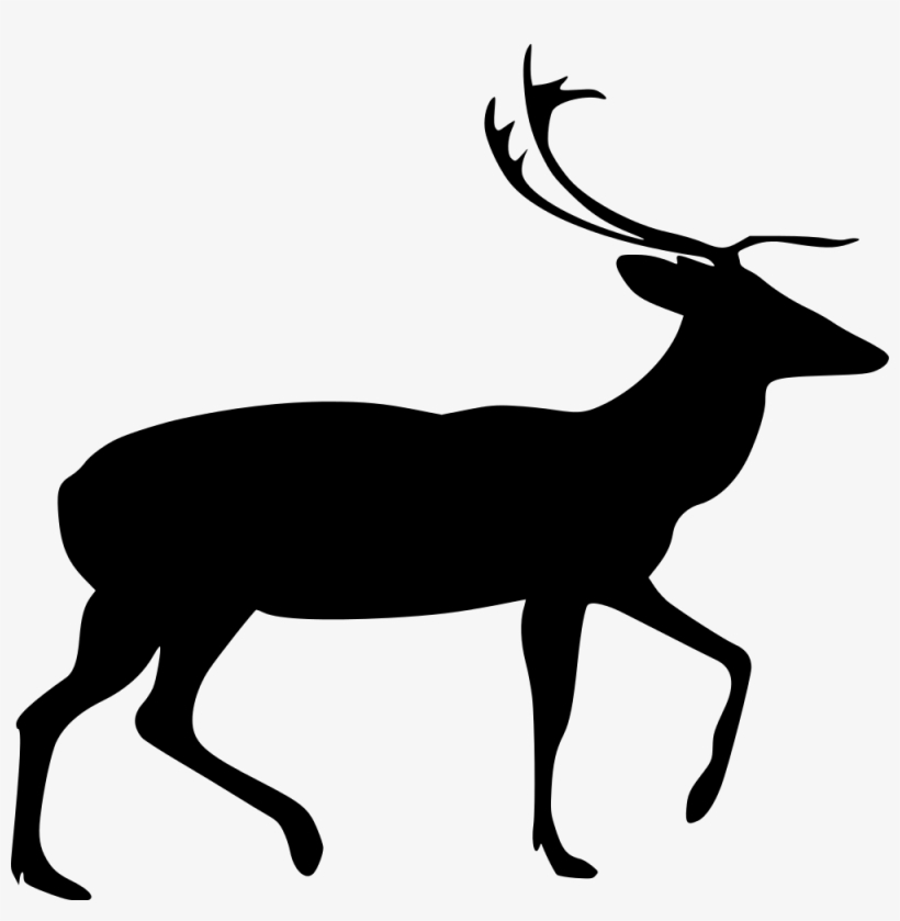 Svg Black And White Caribou Drawing Cute - Stag Clip Art, transparent png download
