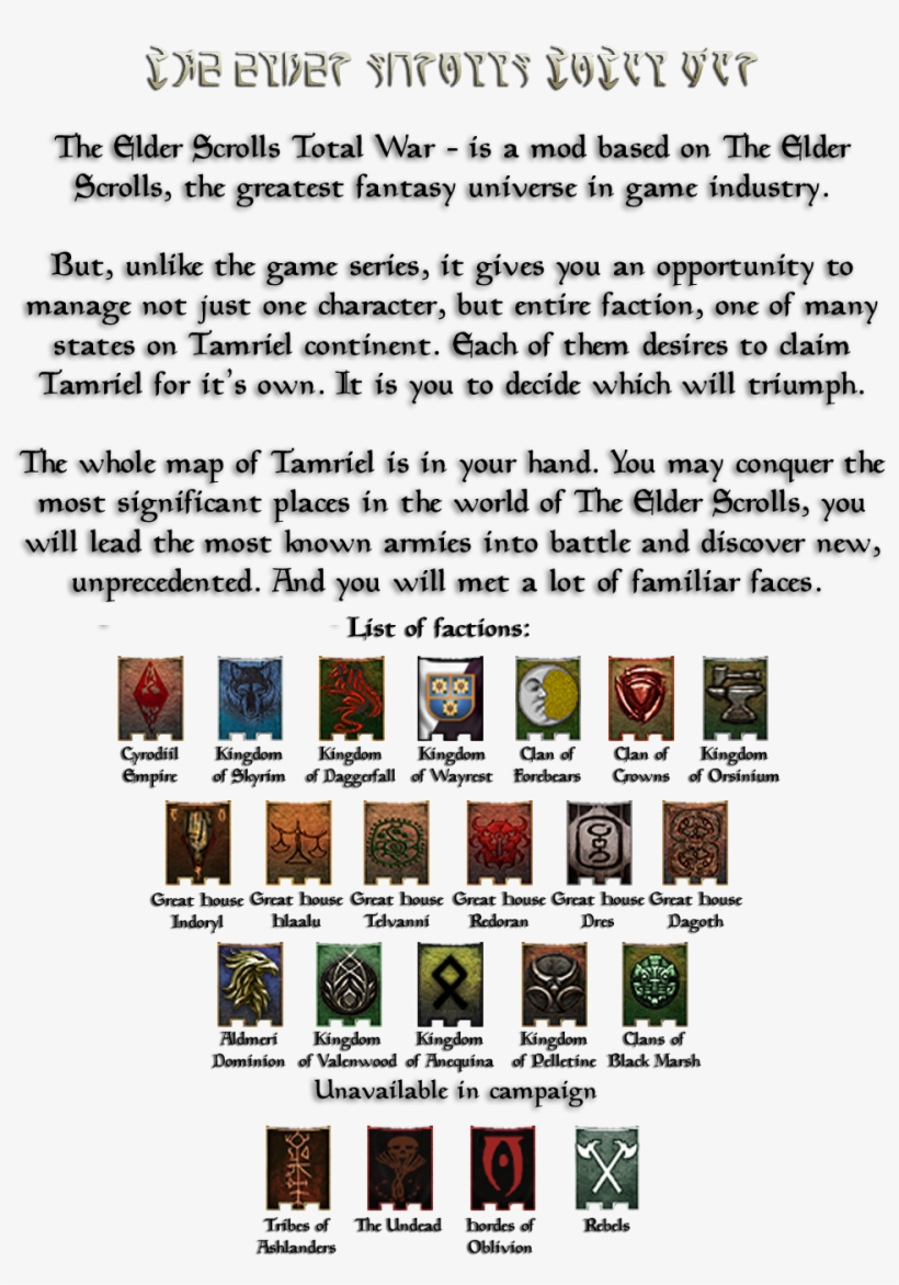 Third Age Moddb Text - Elder Scrolls Total War 1.42, transparent png download